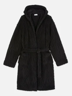 Hot Strukturierter Fleece-Bademantel Herren Schlafanzüge