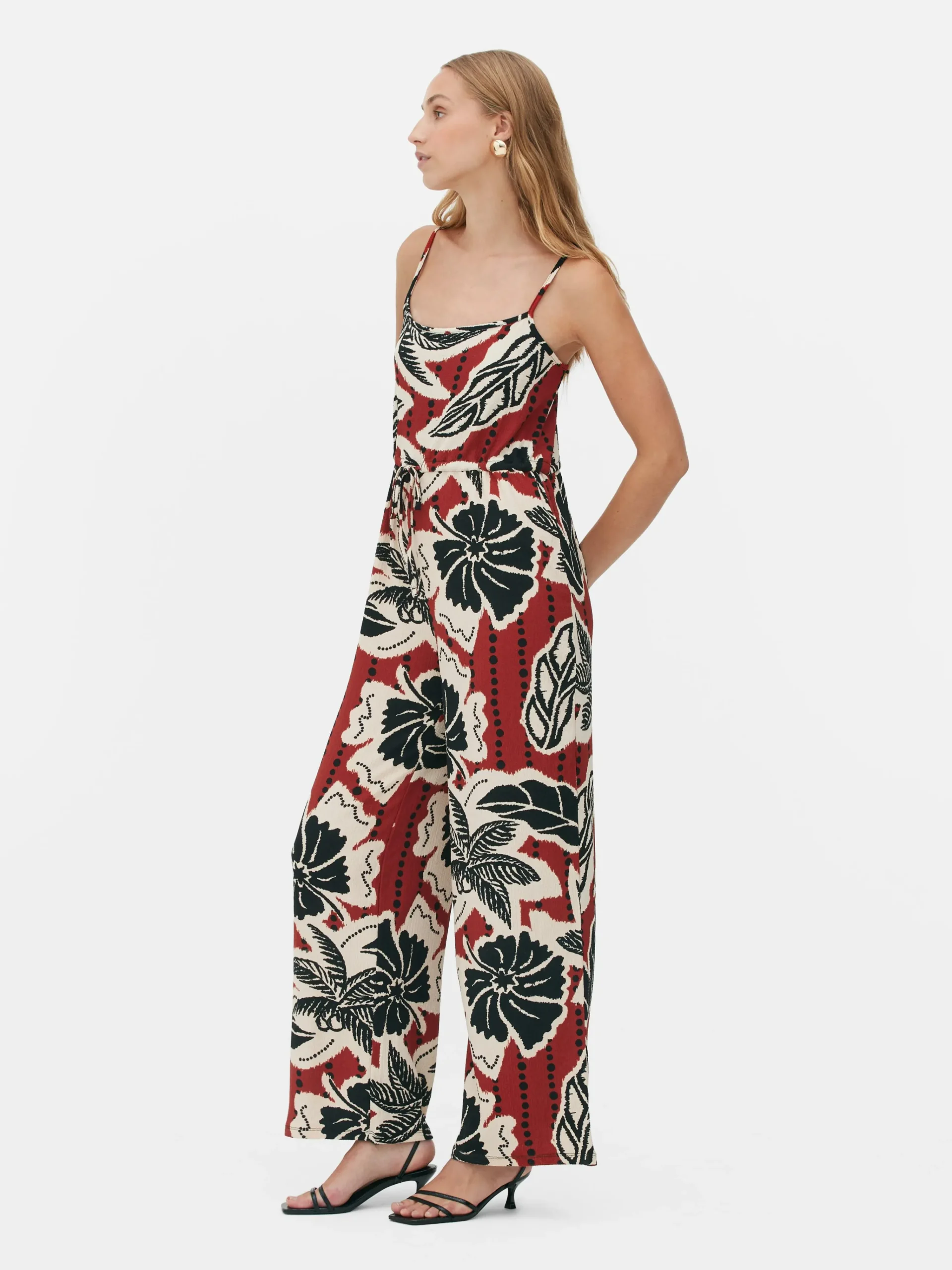 Strukturierter Krepp-Jumpsuit Zum Binden Damen Jumpsuits Und Playsuits