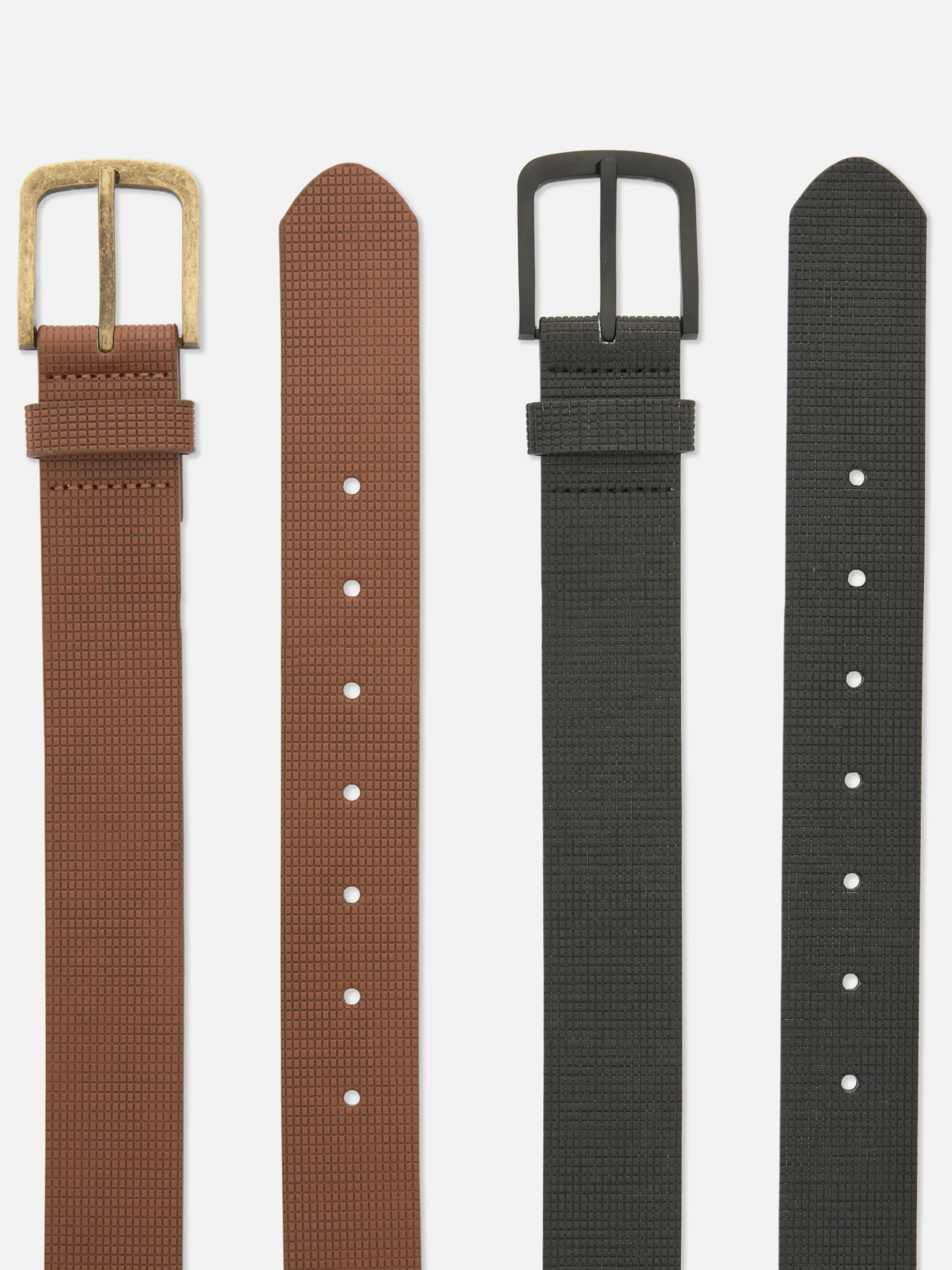 New Strukturierter Kunstledergürtel, 2er-Pack Herren Gürtel