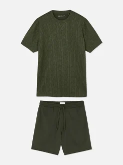 Discount Strukturierter, Kurzer Schlafanzug Herren Schlafanzüge