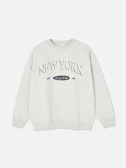 New Sweatshirt Im Oversized-Look Mit Print Damen Hoodies Und Sweatshirts