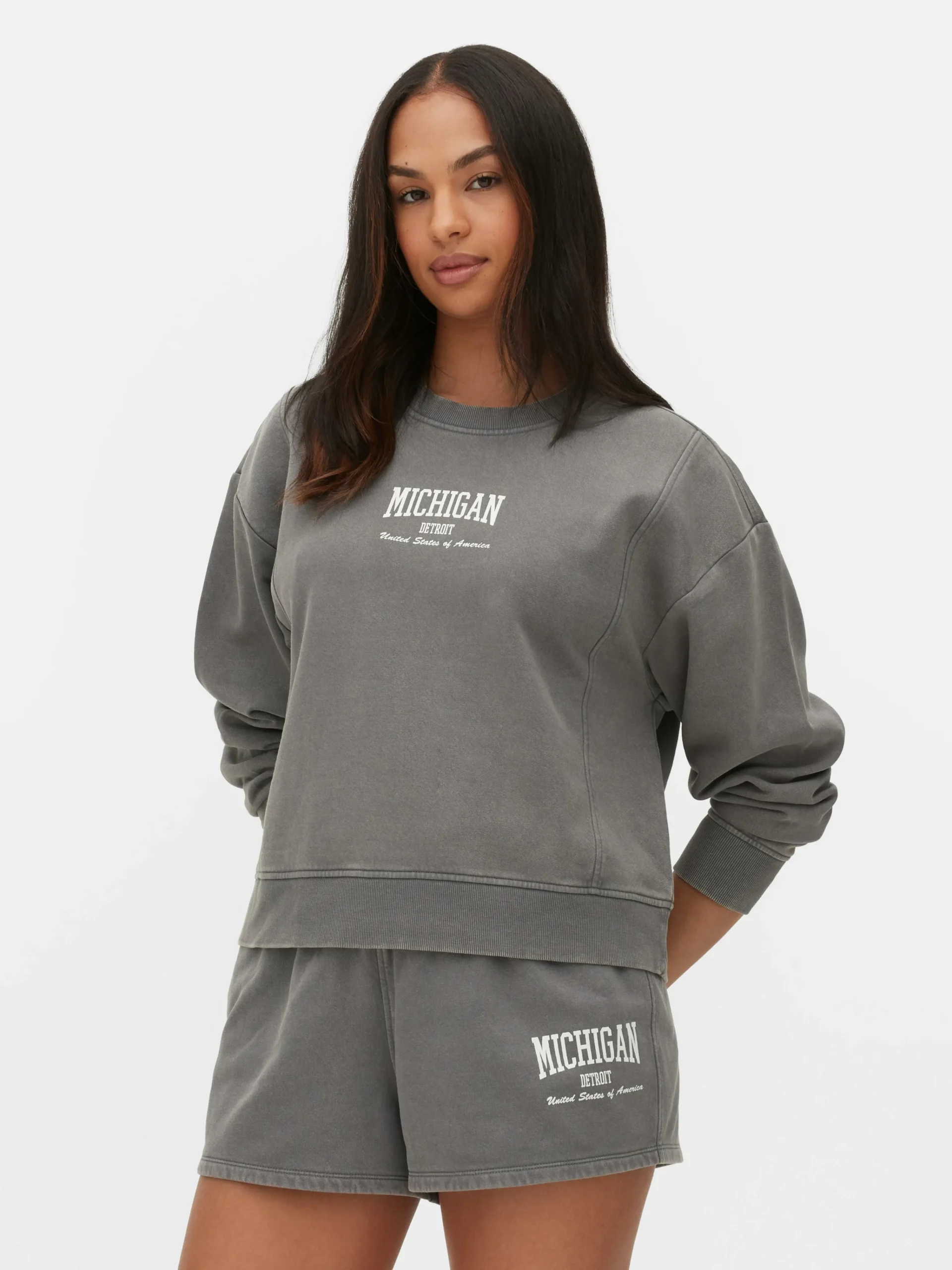 Clearance Sweatshirt In Acid-Wash-Optik Damen Loungewear|Hoodies Und Sweatshirts