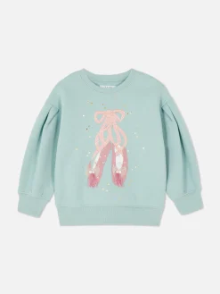 Discount Sweatshirt Mit Ballerinas-Applikation Kinder Hoodies Und Sweatshirts