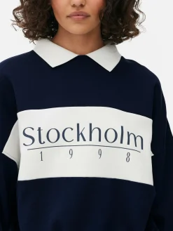 Hot Sweatshirt Mit Kragen Und Grafik Damen Hoodies Und Sweatshirts