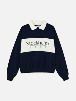 Hot Sweatshirt Mit Kragen Und Grafik Damen Hoodies Und Sweatshirts