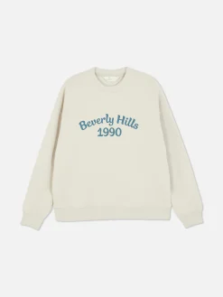 New Sweatshirt Mit Slogan Und Rundhalsausschnitt Damen Hoodies Und Sweatshirts