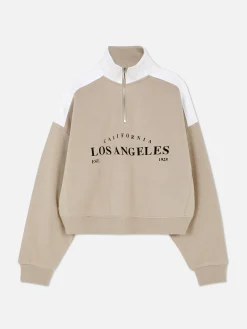 Best Sweatshirt Mit Trichterkragen Und Grafik Damen Hoodies Und Sweatshirts