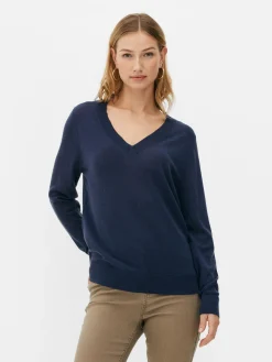 Hot „The Edit“ Strickpullover Mit V-Ausschnitt Damen Pullover Und Cardigans