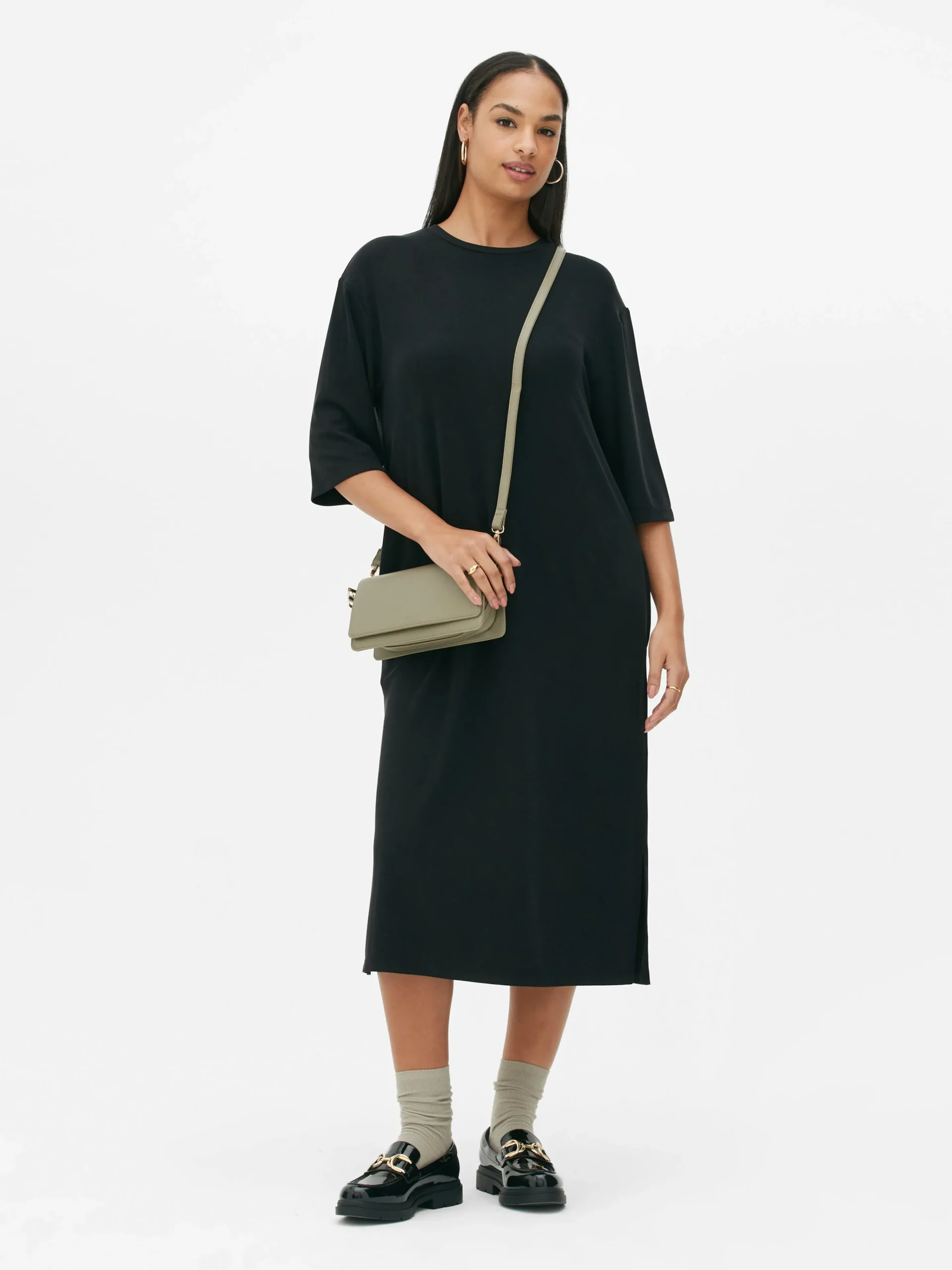 Sale „The Edit“ T-Shirt-Midikleid Damen Kleider