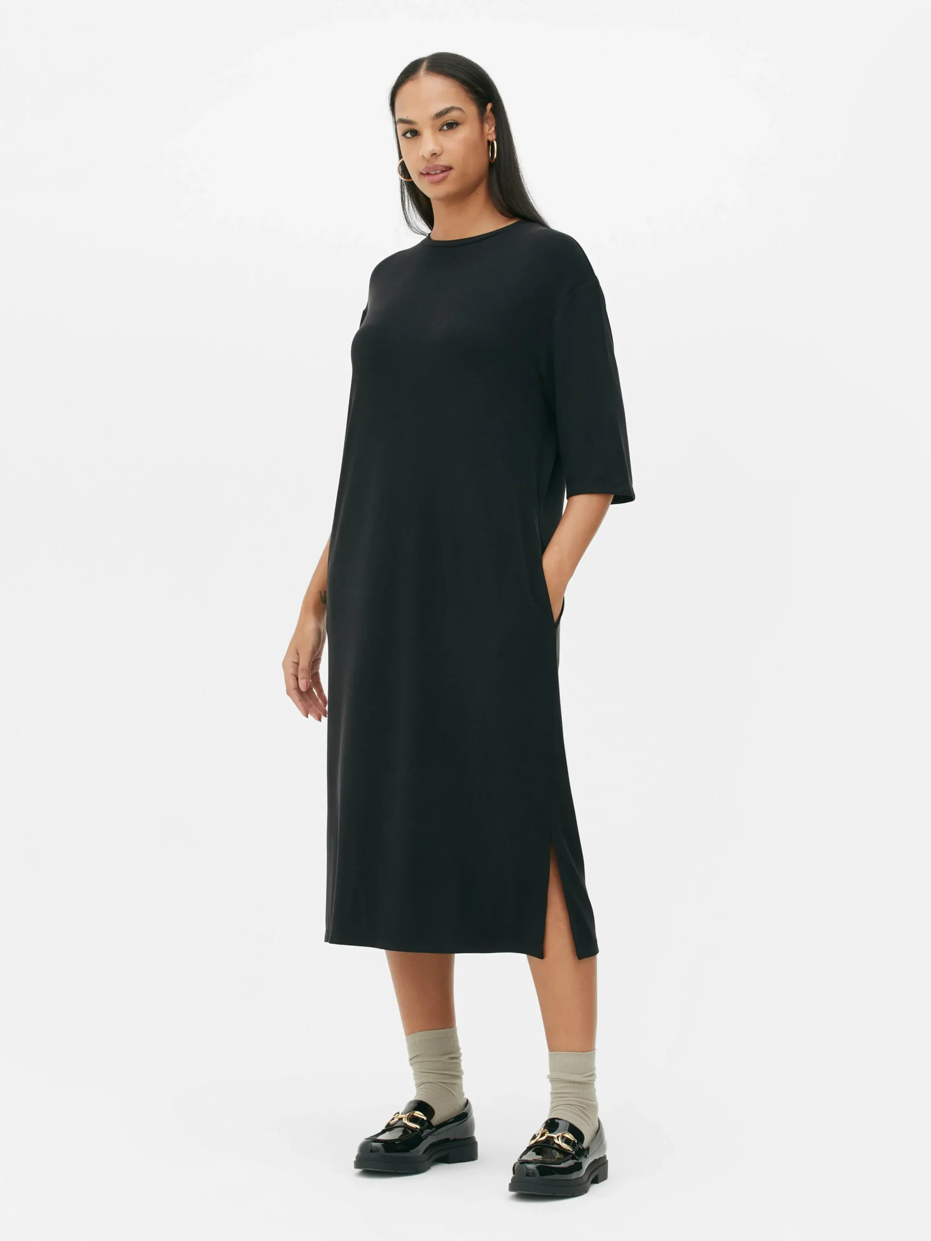 Sale „The Edit“ T-Shirt-Midikleid Damen Kleider