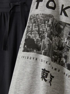 Hot „Tokyo“ Schlafanzug Mit T-Shirt Und Shorts Herren Schlafanzüge