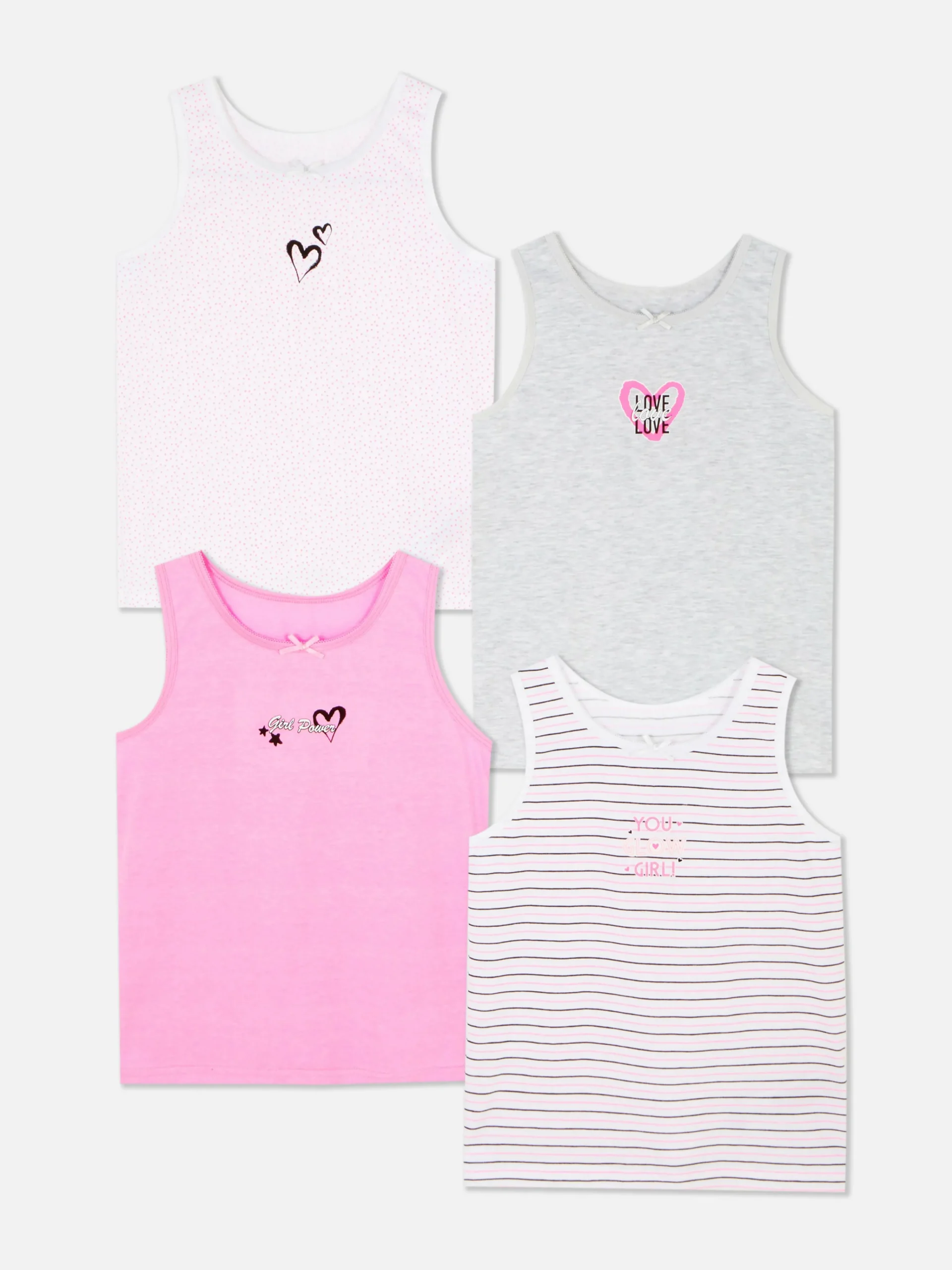 Discount Trägertops Mit Grafik, 4er-Pack Kinder Unterwäsche