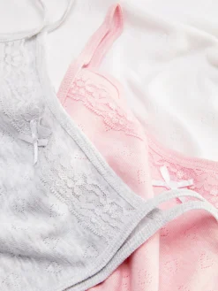 Sale Trägertops Mit Pointelle-Herzen, 3er-Pack Kinder Unterwäsche