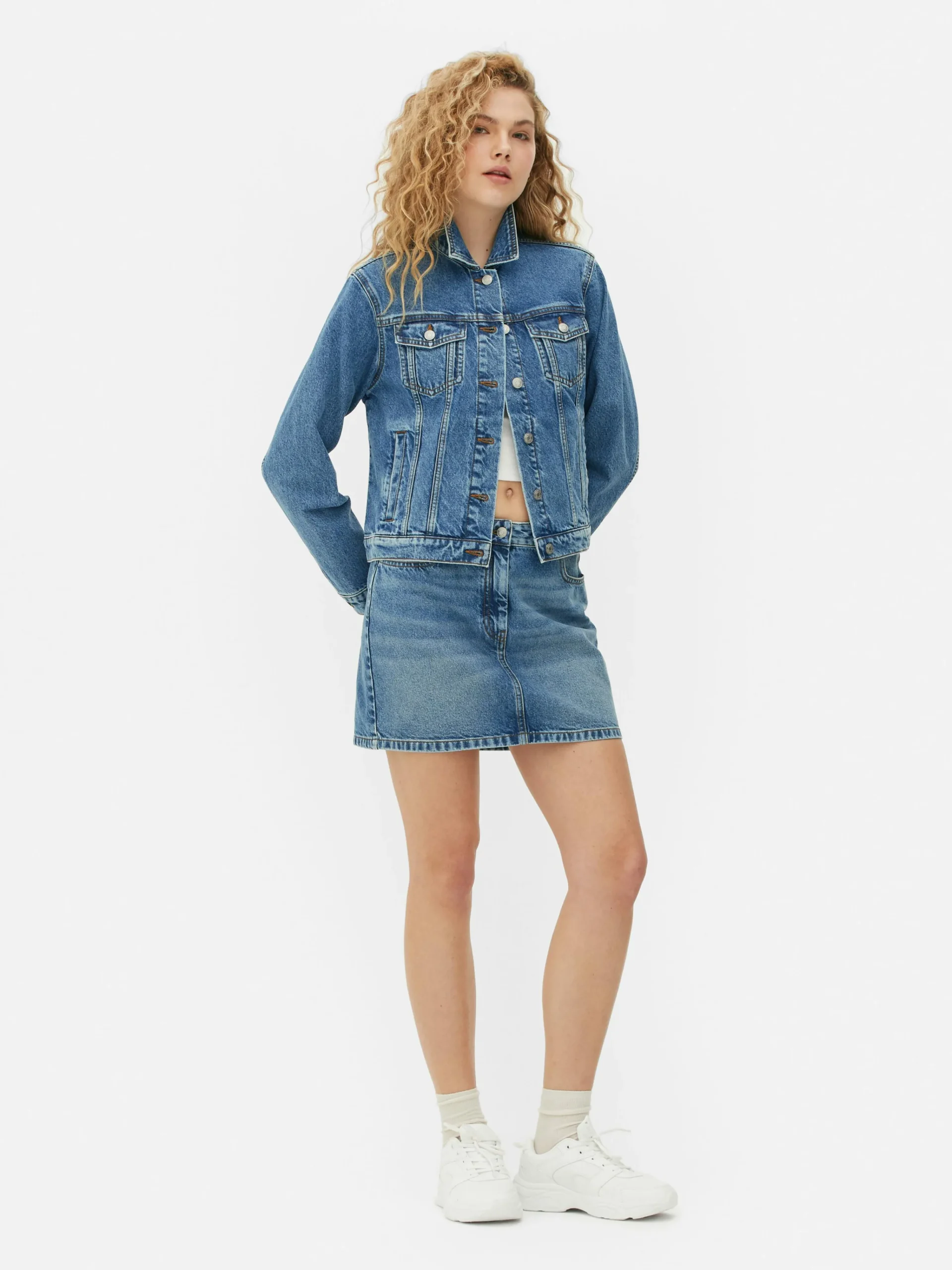 Sale Trucker-Jeansjacke Im Stil Der 80er Jahre Damen Denim|Jacken Und Mäntel