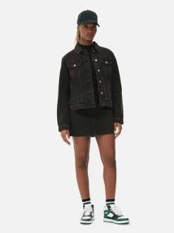 Outlet Trucker-Jeansjacke Im Stil Der 80er Jahre Damen Denim|Jacken Und Mäntel