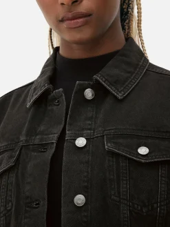 Outlet Trucker-Jeansjacke Im Stil Der 80er Jahre Damen Denim|Jacken Und Mäntel