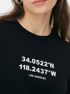 New T-Shirt Aus Baumwolle Mit Grafik Damen Tops Und T-Shirts