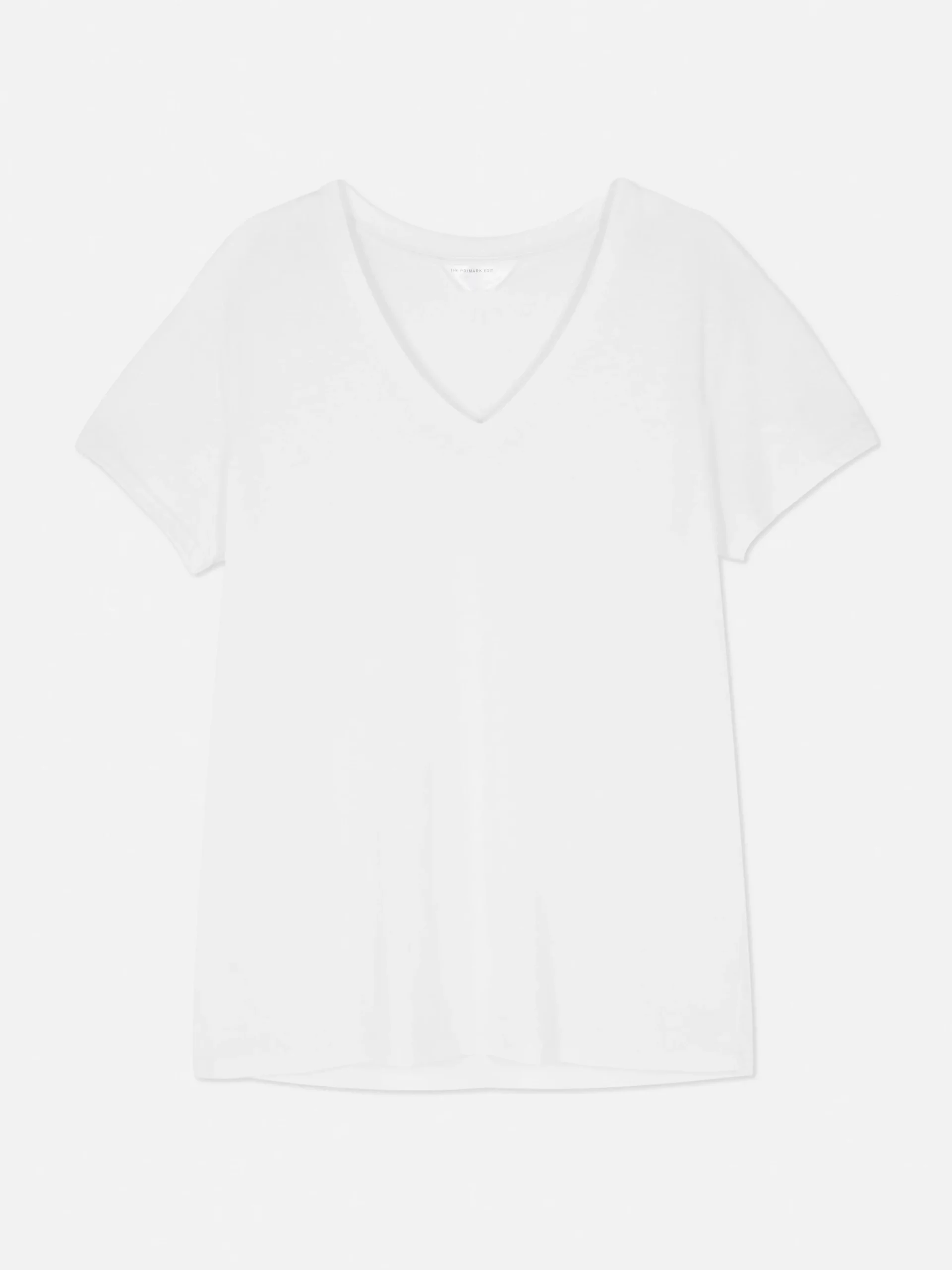New T-Shirt Aus Baumwollmischgewebe Mit V-Ausschnitt Damen Tops Und T-Shirts