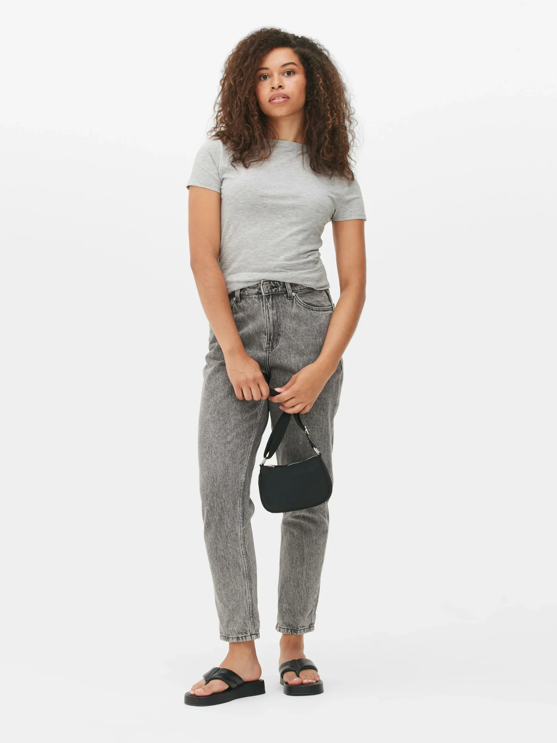 New T-Shirt Aus Stretch Mit Rundhalsausschnitt Damen Tops Und T-Shirts