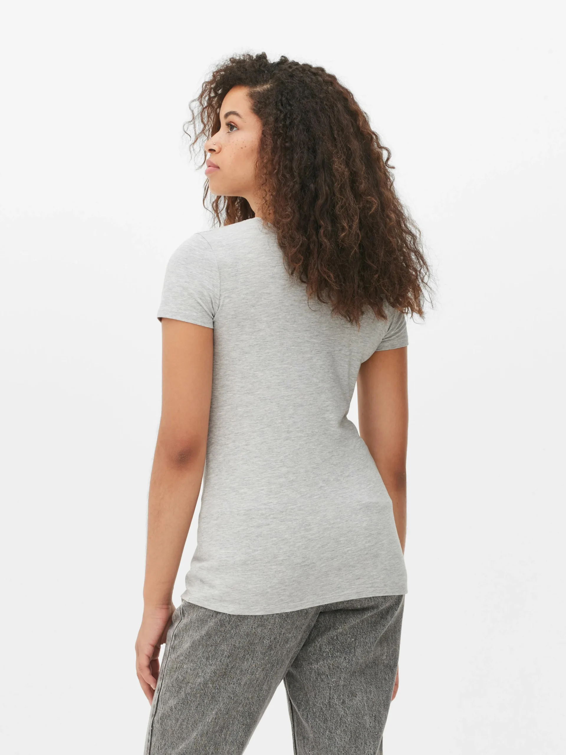 New T-Shirt Aus Stretch Mit Rundhalsausschnitt Damen Tops Und T-Shirts