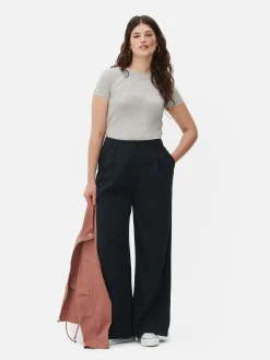 Online T-Shirt Aus Stretch Mit Rundhalsausschnitt Damen Tops Und T-Shirts