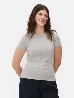 Online T-Shirt Aus Stretch Mit Rundhalsausschnitt Damen Tops Und T-Shirts