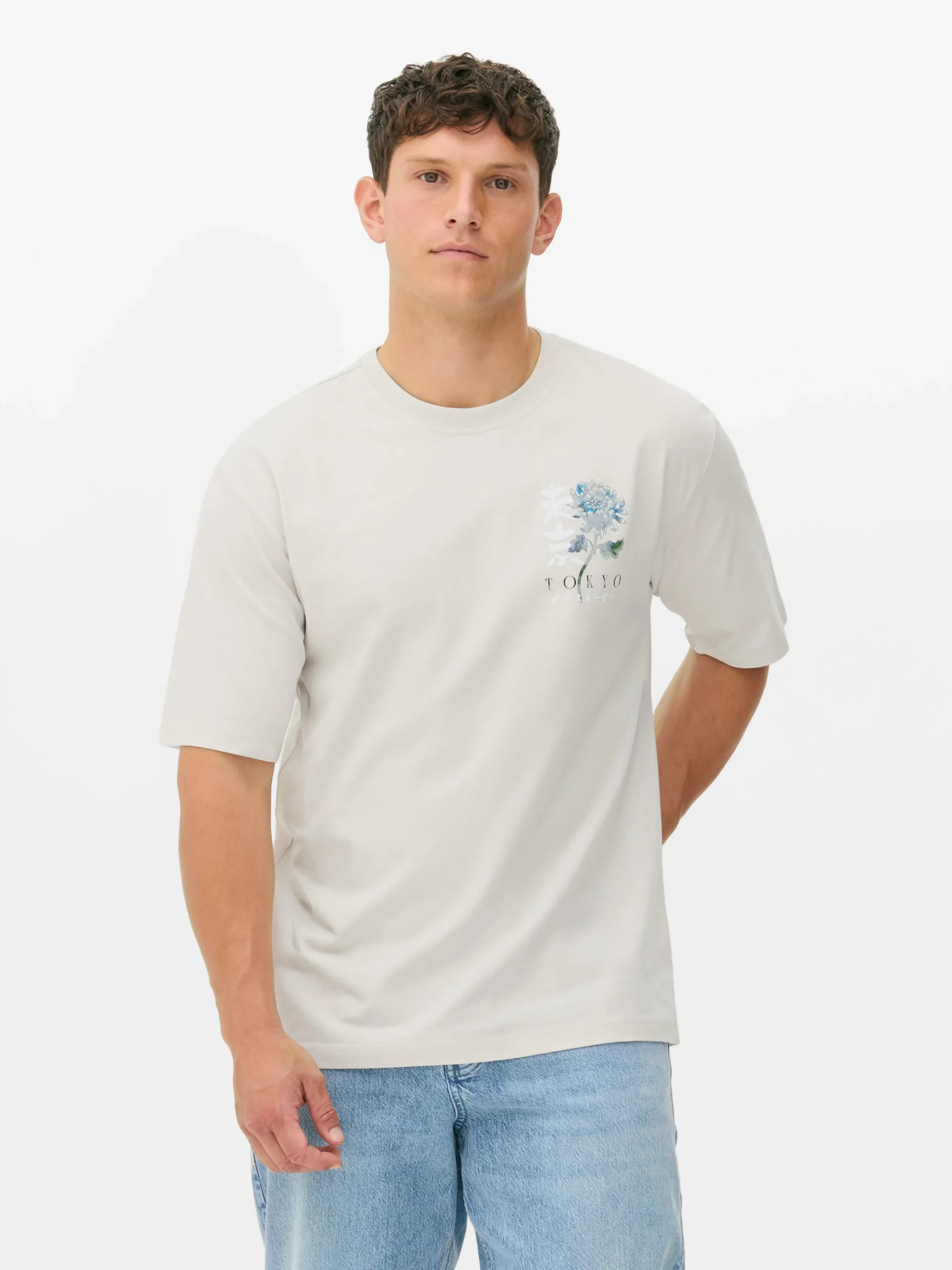 New T-Shirt Mit Floralem Tokio-Print Herren Tops Und T-Shirts