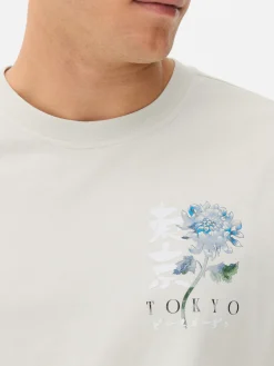 New T-Shirt Mit Floralem Tokio-Print Herren Tops Und T-Shirts