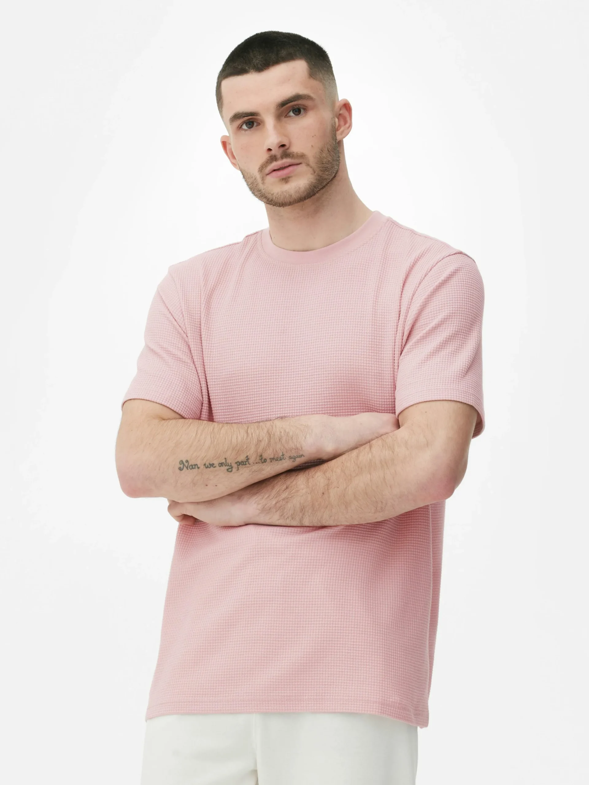 T-Shirt Mit Rundhalsausschnitt Und Waffelmuster Herren Tops Und T-Shirts