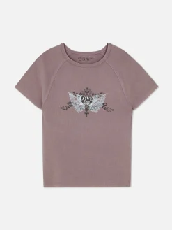 Clearance T-Shirt Mit Verwaschenem Schmetterlings-Print Kinder Tops Und T-Shirts