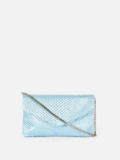 Discount Umhängetasche Aus Netzstoff Mit Strasssteinen Damen Taschen Und Portemonnaies