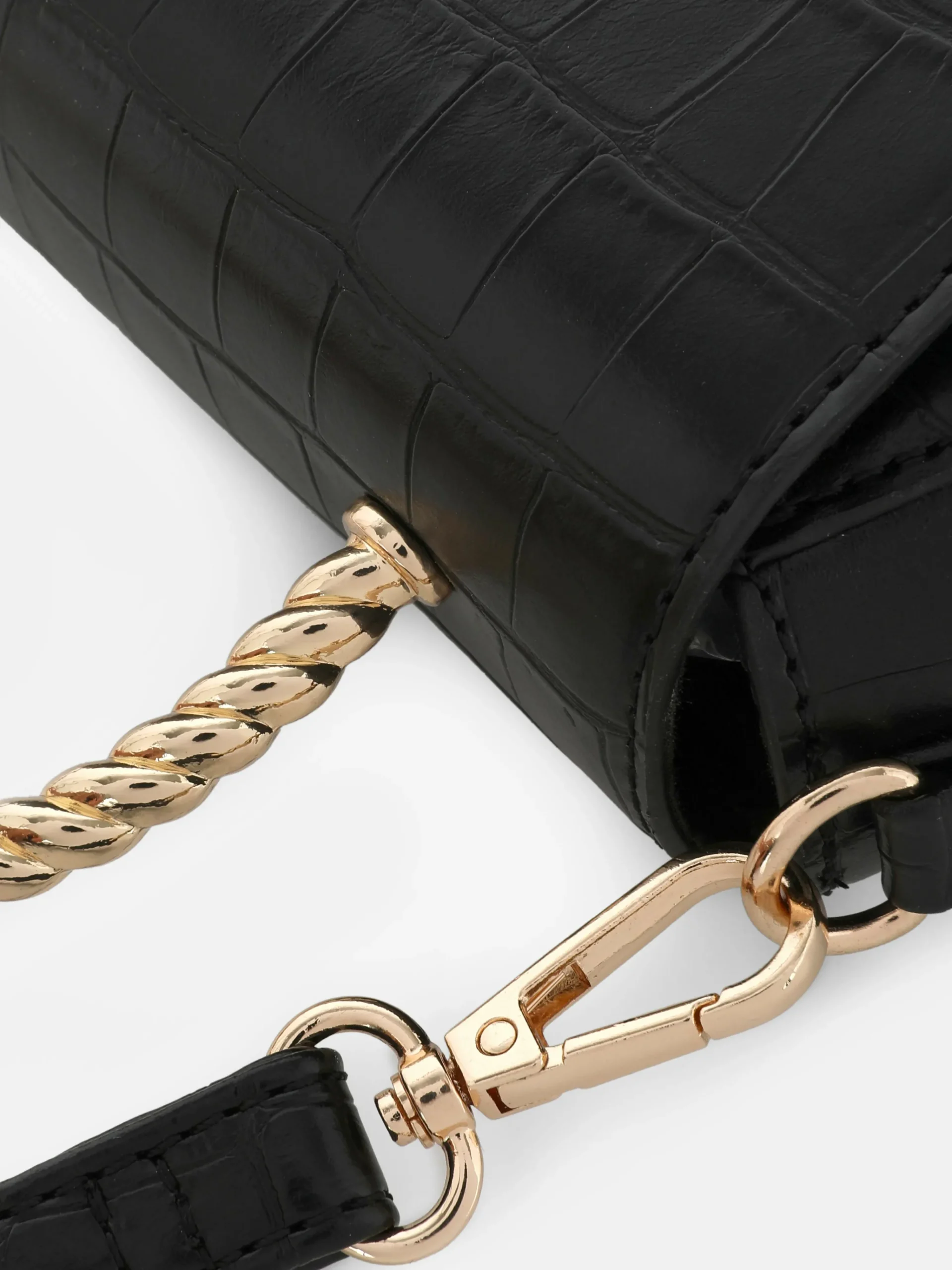 Best Umhängetasche In Kroko-Optik Mit Metallgriff Damen Taschen Und Portemonnaies