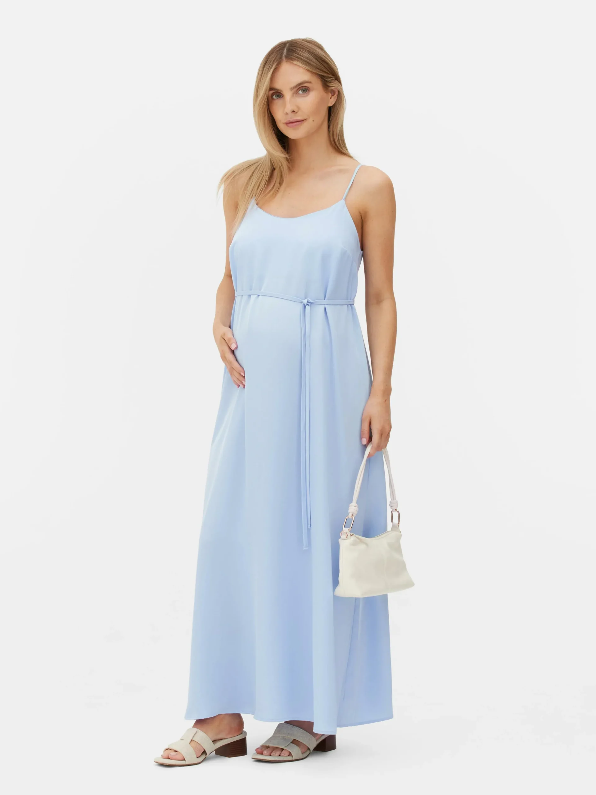 Umstands-Maxikleid Aus Satin Damen Kleider