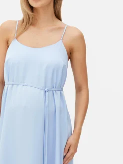 Umstands-Maxikleid Aus Satin Damen Kleider