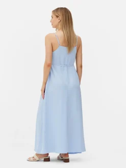 Umstands-Maxikleid Aus Satin Damen Kleider