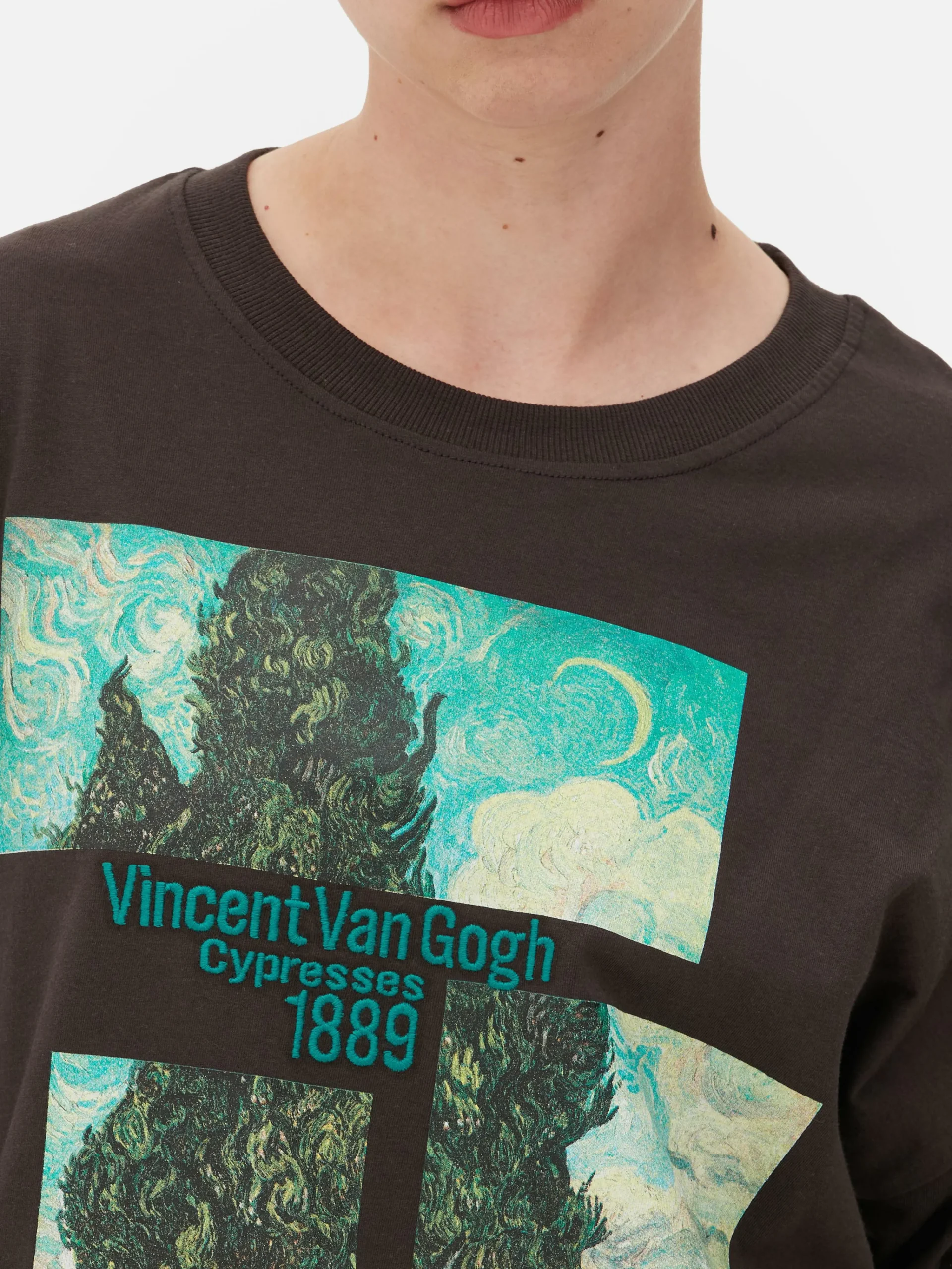 „Van Gogh Zypressen“ T-Shirt Im Oversized-Look Damen Grafik-T-Shirts Und -Sweatshirts|Tops Und T-Shirts