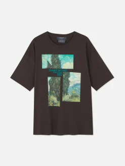 „Van Gogh Zypressen“ T-Shirt Im Oversized-Look Damen Grafik-T-Shirts Und -Sweatshirts|Tops Und T-Shirts