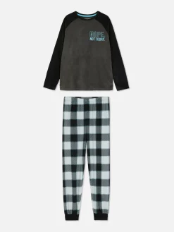 Clearance Velours-Schlafanzug Mit Karomuster Kinder Schlafanzüge Und Nachtwäsche