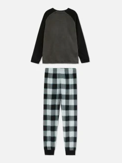 Clearance Velours-Schlafanzug Mit Karomuster Kinder Schlafanzüge Und Nachtwäsche