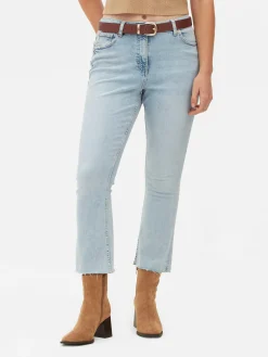 Hot Verkürzte Jeans Mit Ausgestelltem Bein Damen Denim|Jeans