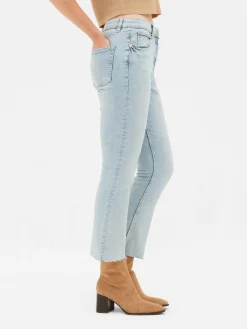 Hot Verkürzte Jeans Mit Ausgestelltem Bein Damen Denim|Jeans