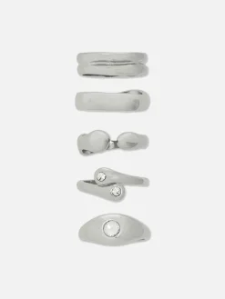 Clearance Verschiedene, Breite Ringe, 5er-Pack Damen Schmuck