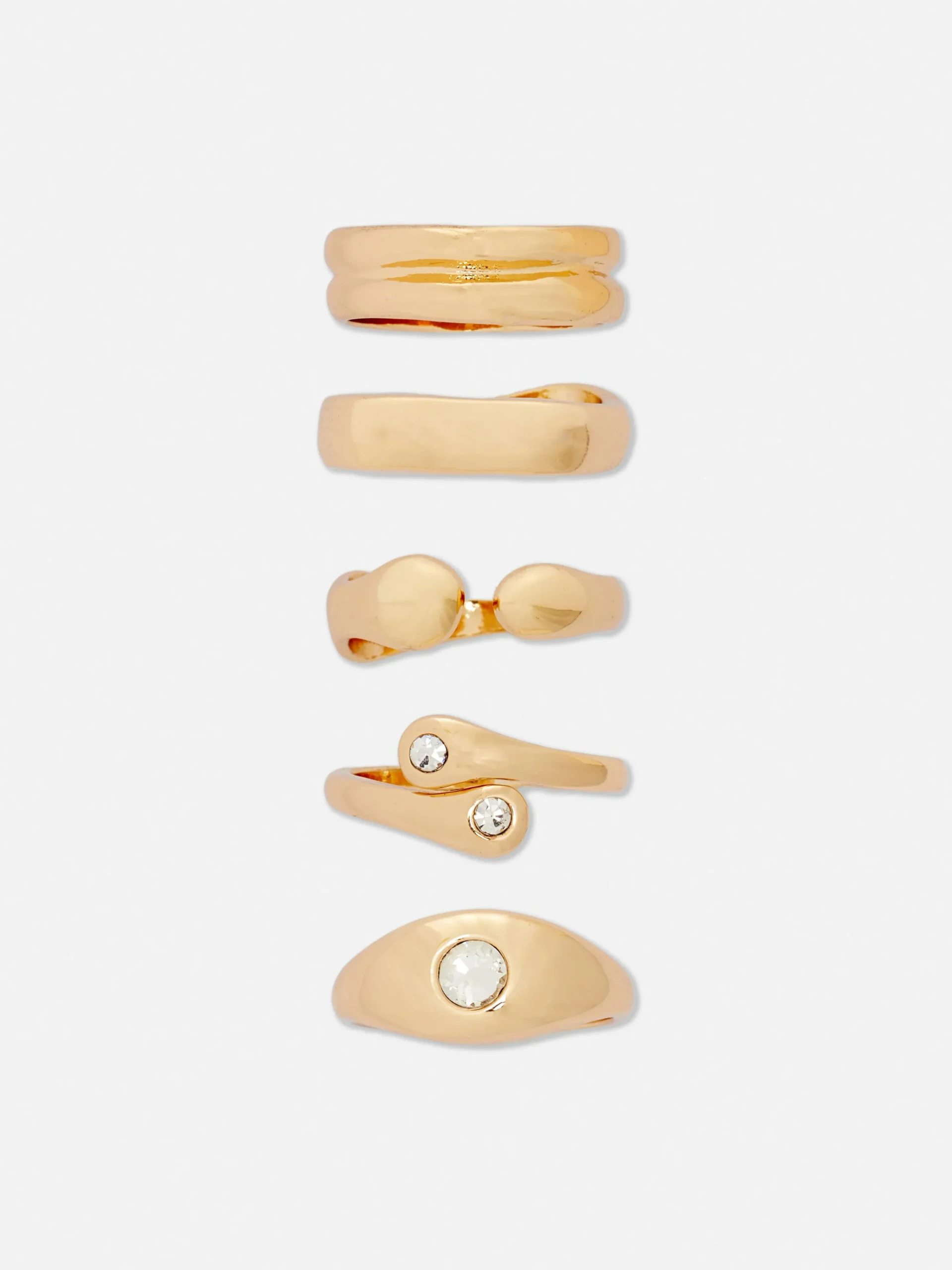 Sale Verschiedene, Breite Ringe, 5er-Pack Damen Schmuck