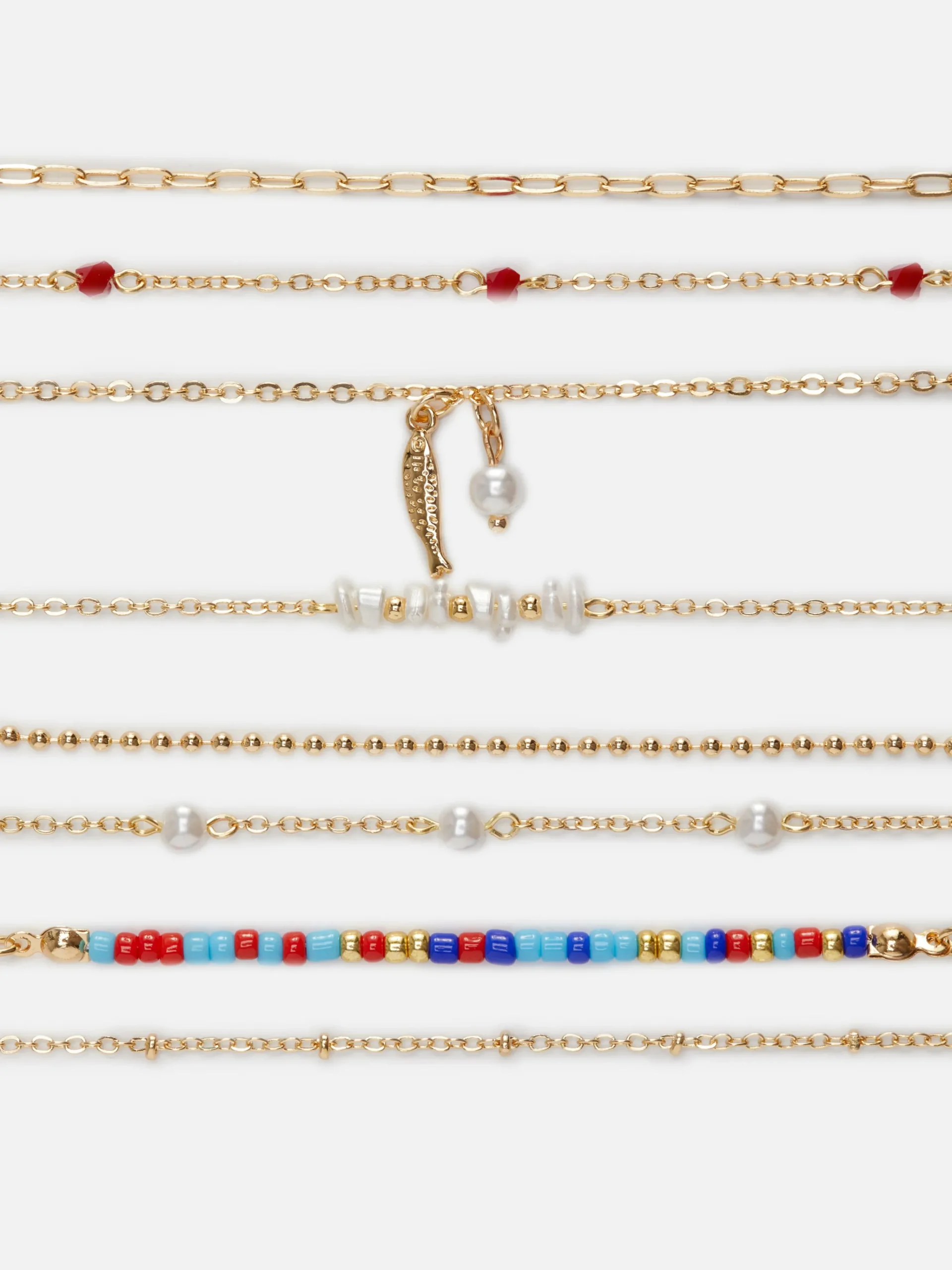 New Verschiedene Kunstperlen-Armbänder, 8er-Pack Damen Schmuck