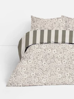 Discount Wendebettwäsche Mit Blumen Und Streifen, Doppelbett Bettwäsche Und Sets
