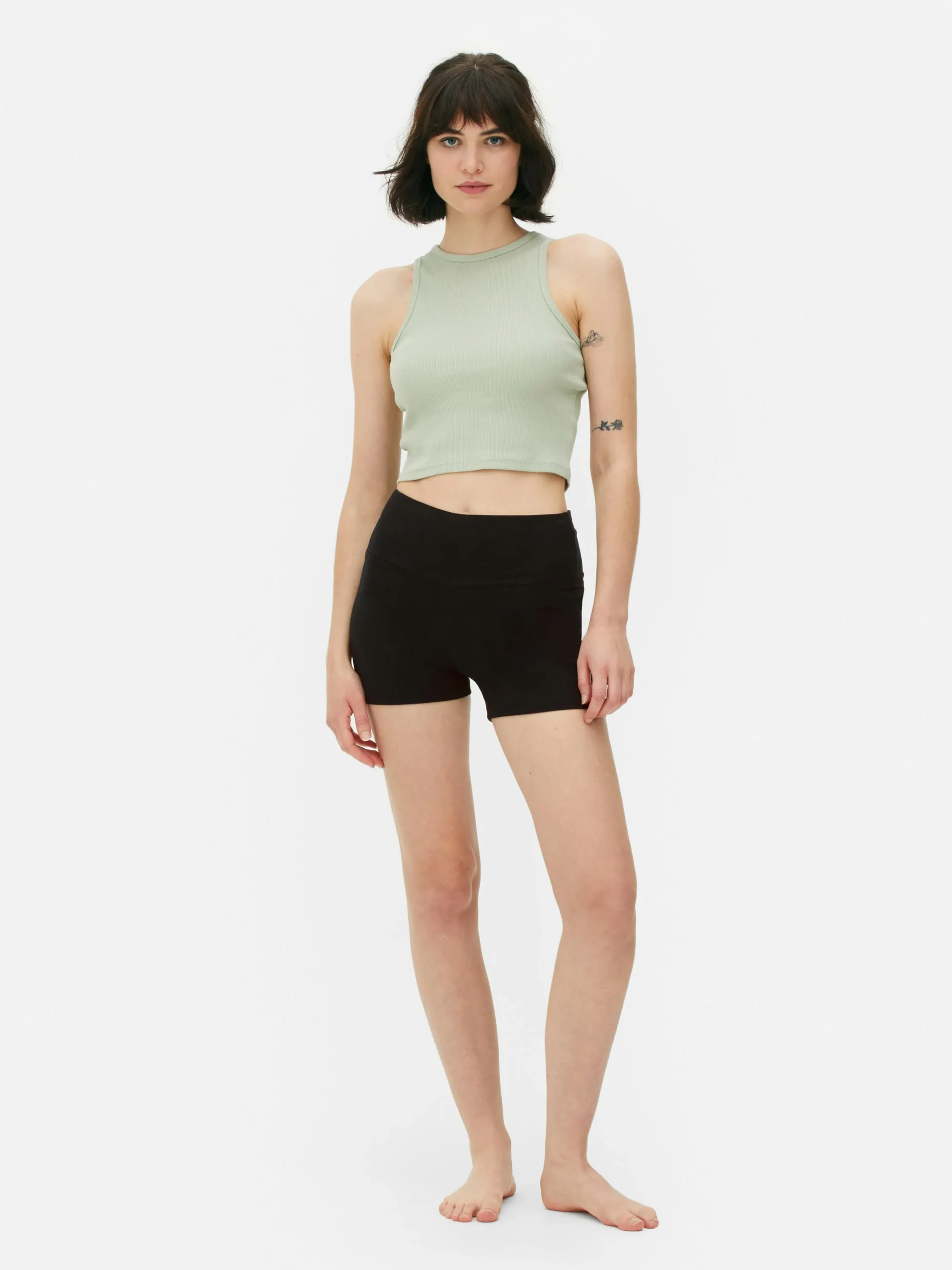 Clearance Yogashorts Mit Hohem Bund, 2er-Pack Damen Shorts