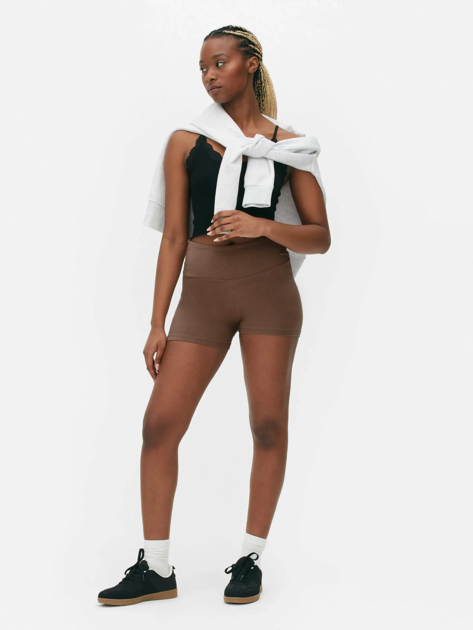 Clearance Yogashorts Mit Hohem Bund, 2er-Pack Damen Shorts