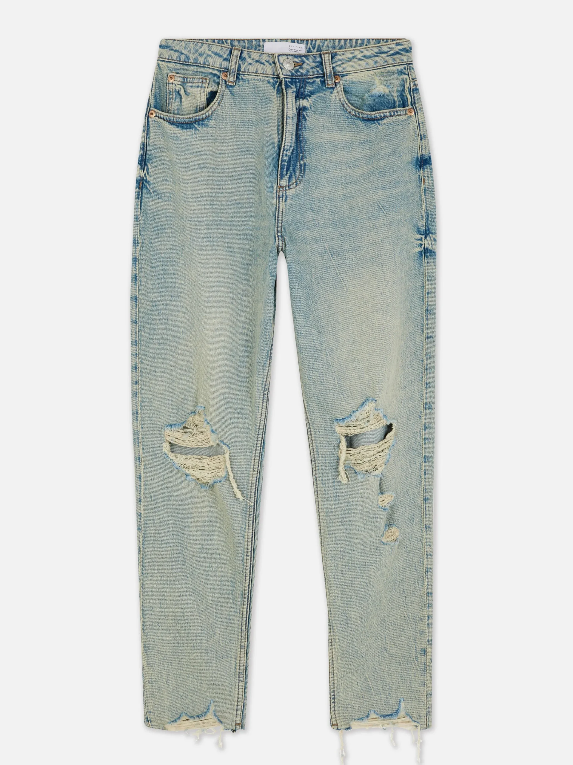 Zerrissene Mom-Jeans Aus Denim Damen Denim|Jeans