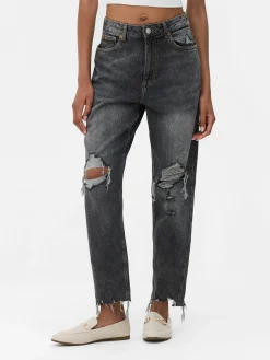 New Zerrissene Mom-Jeans Aus Denim Damen Denim|Jeans