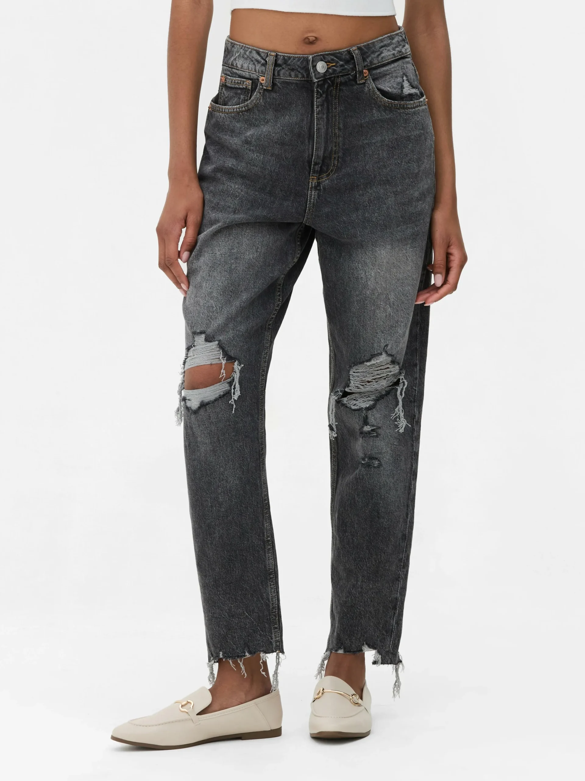 New Zerrissene Mom-Jeans Aus Denim Damen Denim|Jeans